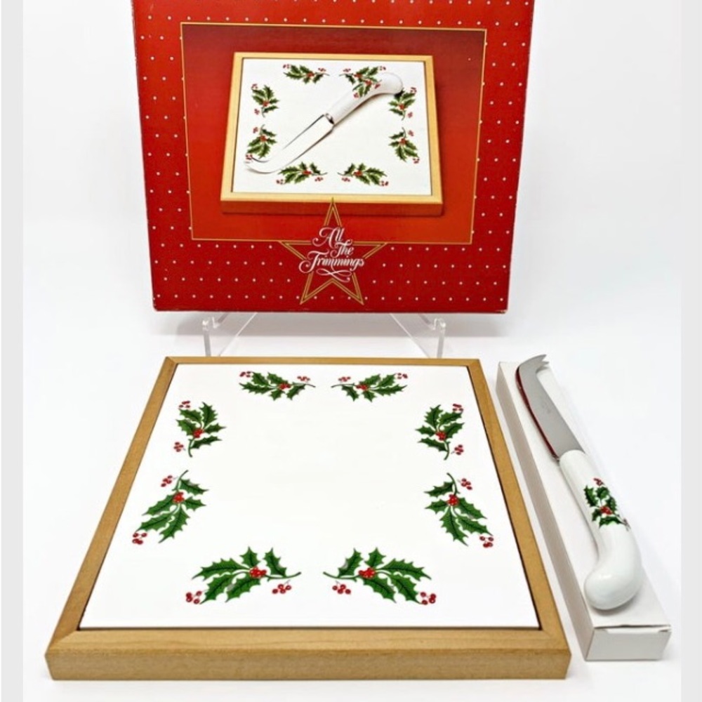 Tile Trivet with Cheese Knife